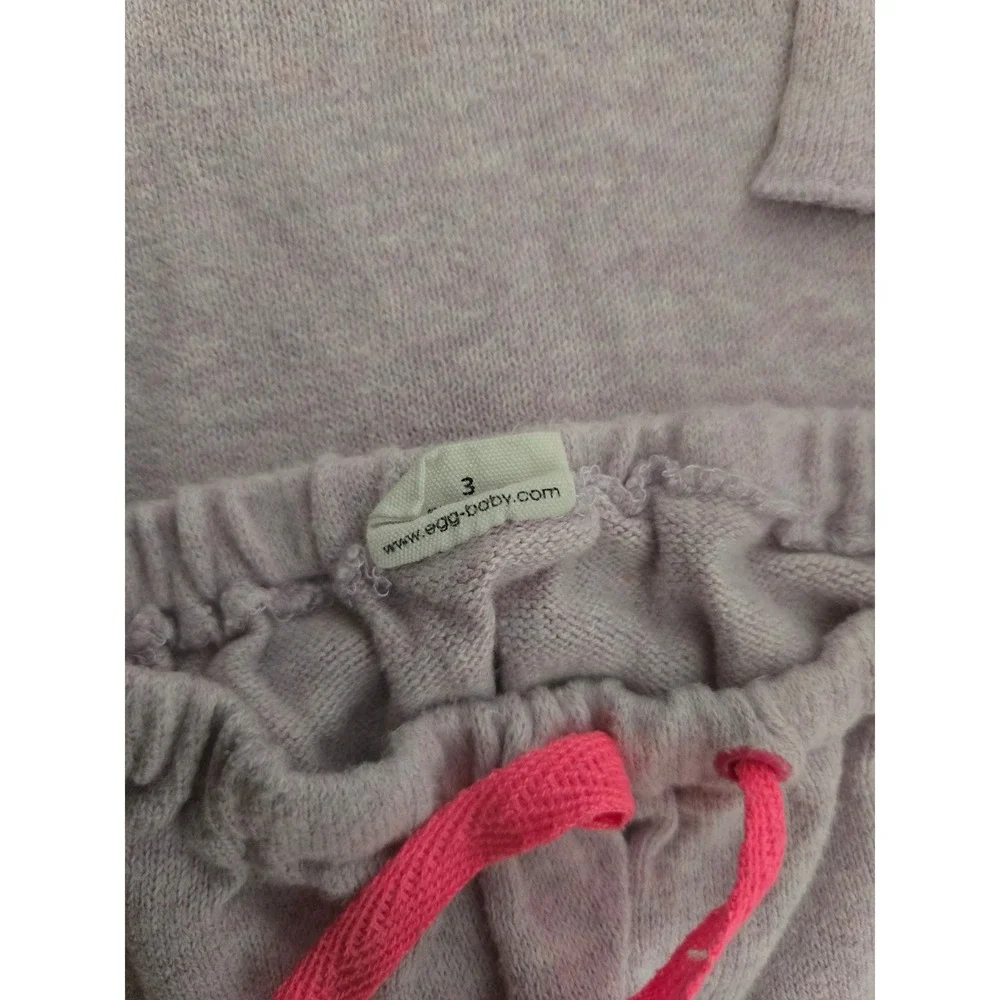Egg Baby Knit Set Top and Pants‎ Lilac Pink Drawstring 3 Months Baby Outfit